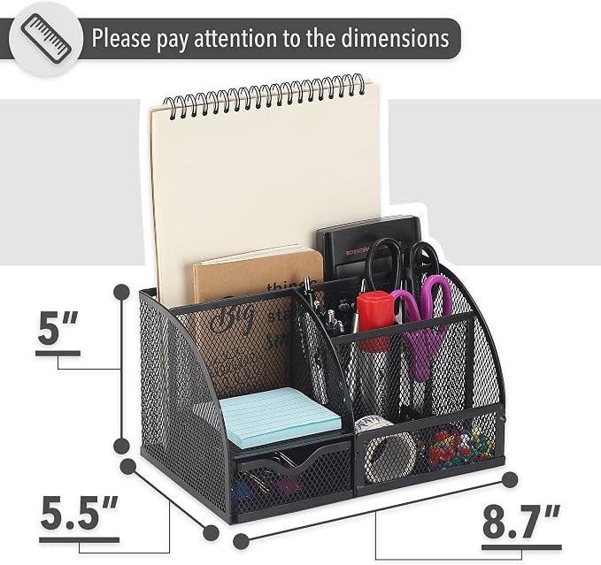 Mr. Pen- Mesh Desk Organizer, Black, Pen Holders Organizers | Desk Pencil Organizer, Pen Holder, Pencil Holder