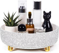 Honeydak Bling Perfume Makeup Organizer Bling Mother's Day Nurses Day Gifts for Women Bathroom Organizers and Storage 360 Rotating Makeup Organizer for Countertop(1 Tier,Rhinestone,White)