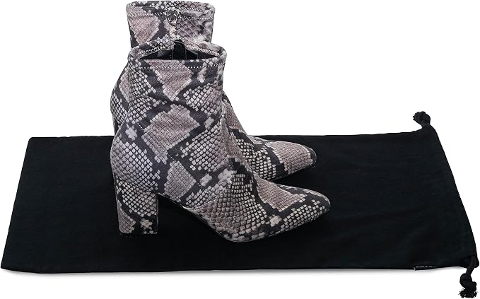 ZENPAC Cloth Bags, Black Duster Flannel Boot Storage with Drawstring Closure, Washable Breathable Cotton Fabric for Shoe, Luggage, 12.5x20.5, 2 Pack