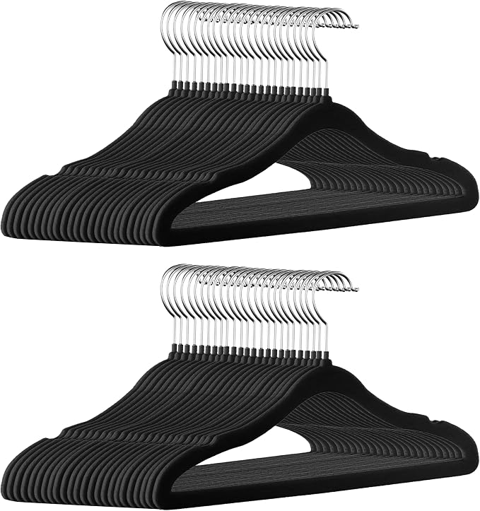 GoodtoU Kids Hangers Velvet 50 Pack 14" - Kids Felt Hangers Non Slip Toddler Hanger Childrens Hanger for Kid