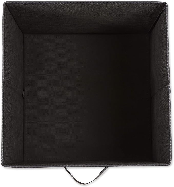 DII Non Woven Polyester Storage Bin, Polka Dot, Black & Gold, Small Set of 2