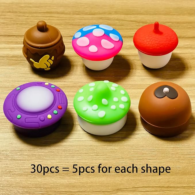 5ml UFO Silicone Wax Concentrate Containers Mushroom Pinecone Honeypot Non-stick Jars (60)