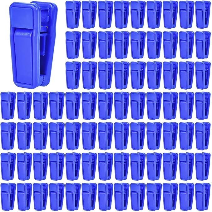 KISEER 80 Pcs Plastic Baby Hanger Clips Slim-line Finger Clips Set for Clothes Hanger Velvet Hanger (Blue)