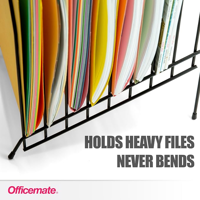 Officemate Large Incline 8 Compartment Wire Caddy, Black, 8.5 x 10.375 x 12.625 Inches