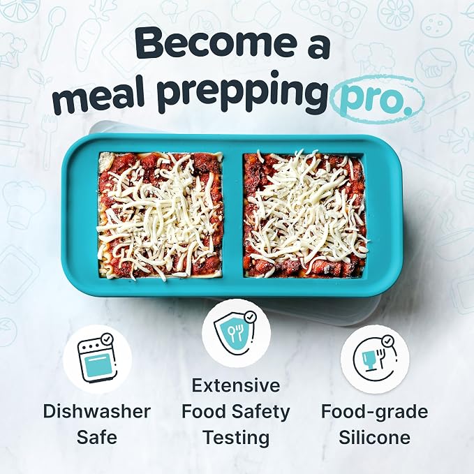 Souper Cubes 2 Cup Silicone Mold for Food, Aqua, 1-Pack | 100% Platinum-Cured Silicone Freezer Mold, Oven and Microwave Safe, Perfect for Freezing Lasagna, Casseroles and More