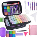 Douorgan Diamond Painting Storage Containers Diamond Painting Accessories and Tools Portable Organizer Shockproof Diamond Art Storage Case Jewelry Beads Storage Box (104 Square Jars)