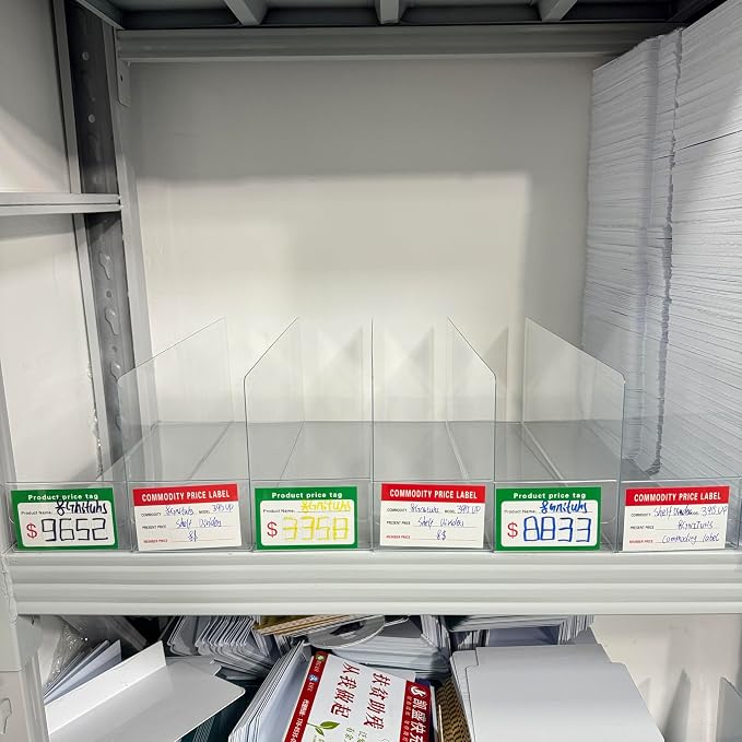 Organizing Essentials Kit - Shelf Dividers, Storage Bin Labels, Index Card Holder, Wire Rack Covers & Shelf Clips with Adjustable Pegs and Label Holders for Pantry, Closet, Office Storage Solutions