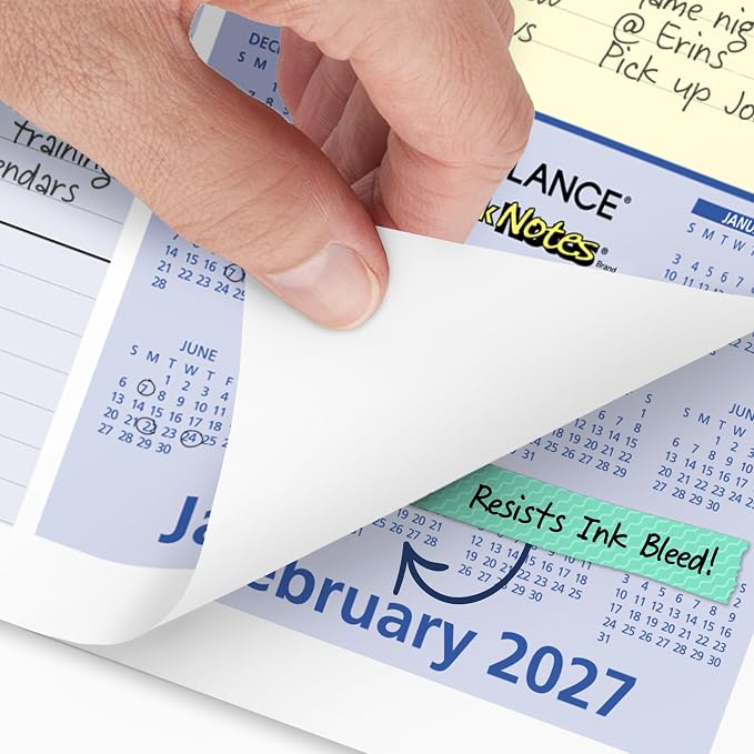 AT-A-GLANCE 2027 Desk Pad Calendar, Monthly Desk Wall Planner, 13-Month Jan-Jan, 18" x 11", QuickNotes (SK7100027)