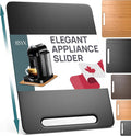 Ibyx Elegant Appliance Slider - Sliding Tray for Coffee Maker & Heavy Kitchen Appliances, Easy Slide, Made of Premium Bamboo, Space-Saving Kitchen Organizer, 40 lb Capacity, Black - 9.5 x 14 Inch