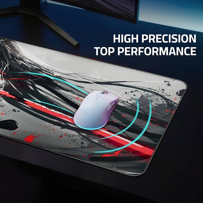 XXL Anime Gaming Mouse Pad 35.4 x 15.7 inch - Water-Resistant & Stitched Edges - Large XL Mousepad for Desk - Gamer Accessories Big Full Deskpad Mat Game Mousepads Deskmat