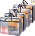 Fixwal 4 Pack 75L Extra Large XL Clear Storage Bags With Zipper for Blankets, Quilts, Clothes, Comforter, Bedding and Pillows