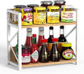 RUILALIFE Kitchen-Countertop-Organizer-Shelf, 2 Tier Coffee Bar Station Organizer for Counter,Wooden Spice Rack Shelf, Space Saving Desk Shelving Riser Unit, Coffee Bar Accessories (Maple, Large)