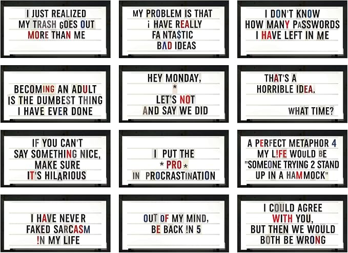 Genuine Fred Daily Marquee Desktop Flipchart, 52 Witty Signs, Fun & Functional Desk Accessories for Home or Office, Funny Gift for Coworkers, Office Gifts