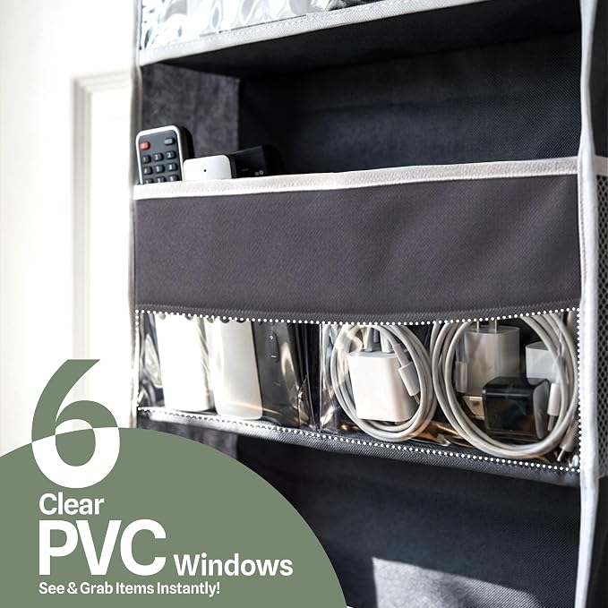 Utopia Home 6 Shelves Hanging Closet Organizer, Dark Grey, Pack of 1 | Storage Organizer for Closet, RV Baby Kids Closet Door, Over The Door, Nursery & Bedroom