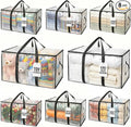 ClearSpace Heavy Duty Moving Bags or Storage Bags – Clear Storage Bins with Lids, Large Moving Boxes with Backpack Straps & Zippers – Packing Bags & Moving Supplies for College Dorm- 8 Pack