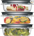 Rubber maid Premier, 3 Cup Premier Flex & Seal Food Storage Set, 3 Tritan Containers, 3 Grey Flex and Seal Lids, 6 Piece Bundle Set Bundle