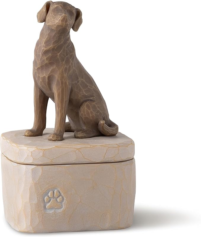 Willow Tree Love my Dog (dark), sculpted Hand-Painted Keepsake Box