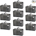 VENO 10 Pack Heavy Duty Moving Bags, Extra Large Storage Bags with Reinforced Handles & Strong Zippers, Foldable & Reusable Moving Box Alternative for Clothes & Dorm Storage