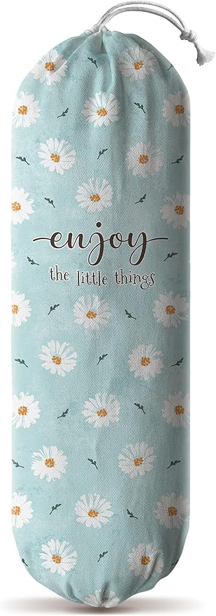 Hglian Daisy Grocery Bag Holder Flowers Plastic Bag Holder Storage Organizer,Daisy Kitchen Décor-Blue Extra Large