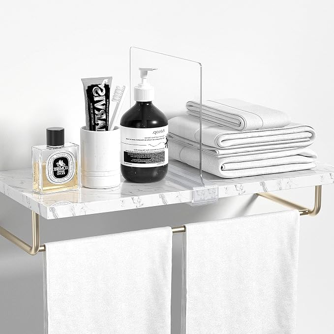 6 PCS Shelf Dividers for Closet Organization Acrylic Clear Closet Shelf Divider for Wooden Shelving Suitable for Wooden or Vertical Shelves Or Bedroom, Kitchen and Office..