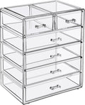 Sorbus Acrylic Makeup Organizer Set, 6-Drawer Vanity & Countertop Cosmetic Storage with Small & Wide Drawers, Clear Makeup Storage for Brushes, Lipsticks, Jewelry – Holiday Gift for Women & Teens