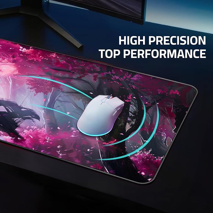 XXL Anime Gaming Mouse Pad 35.4 x 15.7 inch - Water-Resistant & Stitched Edges - Large XL Mousepad for Desk - Gamer Accessories Big Full Deskpad Mat Game Mousepads Deskmat