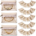 VLANDO 33 Pcs Travel Jewelry Case Velvet Jewelry Pouch with Zipper Clear Travel Jewelry Bag Jewelry Travel Organizer for Travel Business Trip Mother Day Mom Gifts for Mom Wife Women