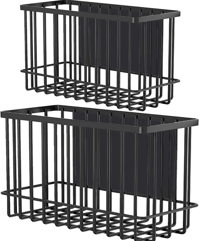 Buyyyit Laundry Room Organization & Storage Magnetic Basket Shelf Dryer Ball Lint Bin File Holder Container for Fridge & Washer