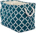 DII Polyester Container with Handles, Lattice Storage Bin, Small, Teal