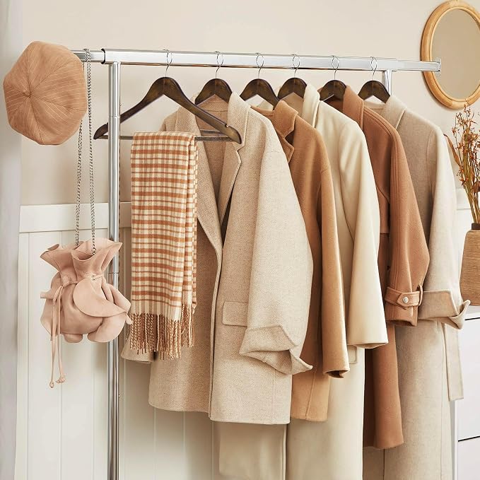 JS Hanger Wooden Coat Hangers, 20 Pack High Grade Wood Suit Hangers with Non Slip Pant Bar - Extra Smooth and Splinter Free Retro Finish Wooden Suit Hangers for Closet Organization
