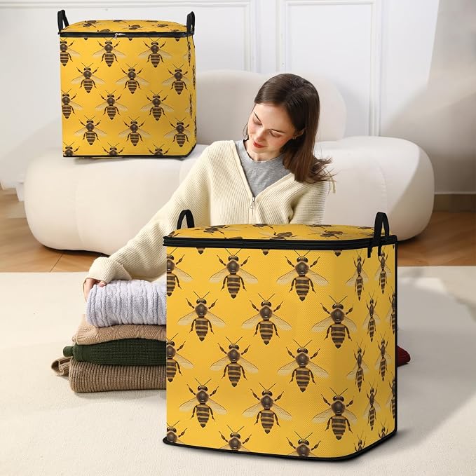 2pcs blanket storage bag for under bed,closet organizers 95L | quilt duvet sweater sheet bedding pillow clothes storage for closet,dorm moving essentials containers with portable handles