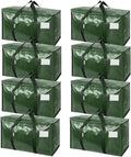 TICONN 8 Pack Extra Large Moving Bags Heavy Duty with Zippers & Carrying Handles, Durable Storage Bags Moving Boxes for Closet Organizers and Storage (8 Pack, Olive)