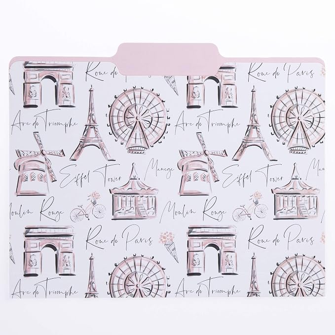 Graphique Parisian Traditional File Folder Set – Each Folder Measures 11.75"" x 9.5"", Set Includes 9 Folders with 3 Unique Designs, Durable Triple-Scored Coated Cardstock (FIF055)