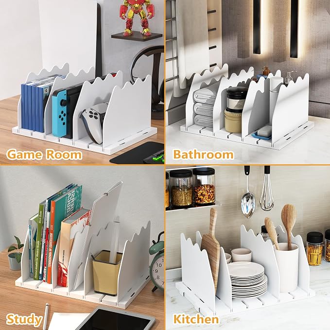 Ronlap Purse Storage Organizer for Closet White Shelf Dividers Rack, 2 Pack | White separators keep handbags, totes, clutches & purses upright & visible on shelves for closet storage and organization