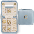 VLANDO Travel Jewelry Organizer for Women, Jewelry Organizer, Necklace Organizer Earrings Ring Organizer, Jewelry Travel, Gifts for Women Travel Essentials - Letter Q, Blue