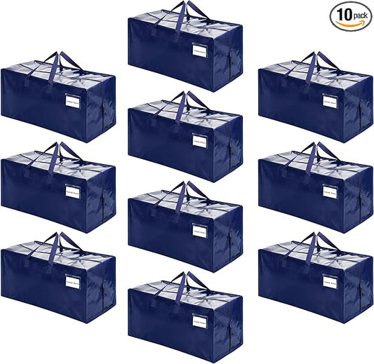 VENO 10 Pack Heavy Duty Moving Bags with Backpack Straps, Zippers & Handles, Extra Large Packing Bags for College Dorm Essentials, Moving Supplies Alternative to Cardboard Moving Boxes