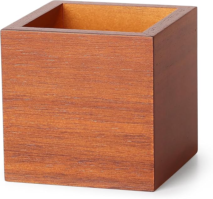 Remote Control Holder, Wooden TV Remote Holder for Table, Remote Organizer Caddy for Home Decor, Remote Box for Nightstand, Brown, 1 Slot - 3.5 Inch