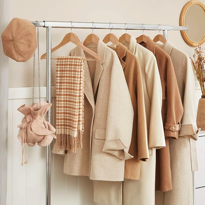 JS Hanger Wooden Coat Hangers, 20 Pack High Grade 17.5 Inch Wood Suit Hangers with Non Slip Pant Bar - Extra Smooth and Splinter Free Natural Finish Wooden Suit Hangers for Closet Organization