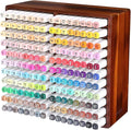 walowalo Acacia Wood Marker Organizer with 22 Compartments Holds 176 Markers, Alcohol Marker Storage Desk Organizer Pen Holder for Office Home Classroom Artists Kids Birthday Gift