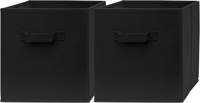11x11 Cube Storage Bins - 2 Pack - 11 Inch Cube Storage Bin for Bedroom, Living Room, Clothes and Toys; 2 Handles, Foldable Cubby Organizer Bin