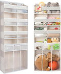Extra Large Over The Door Organizer with Clear Pockets - 8 Compartments & XL Bottom Storage, Heavy-Duty Hanging Organizer for Bathroom, Bedroom, Closet (57 Inch Height).
