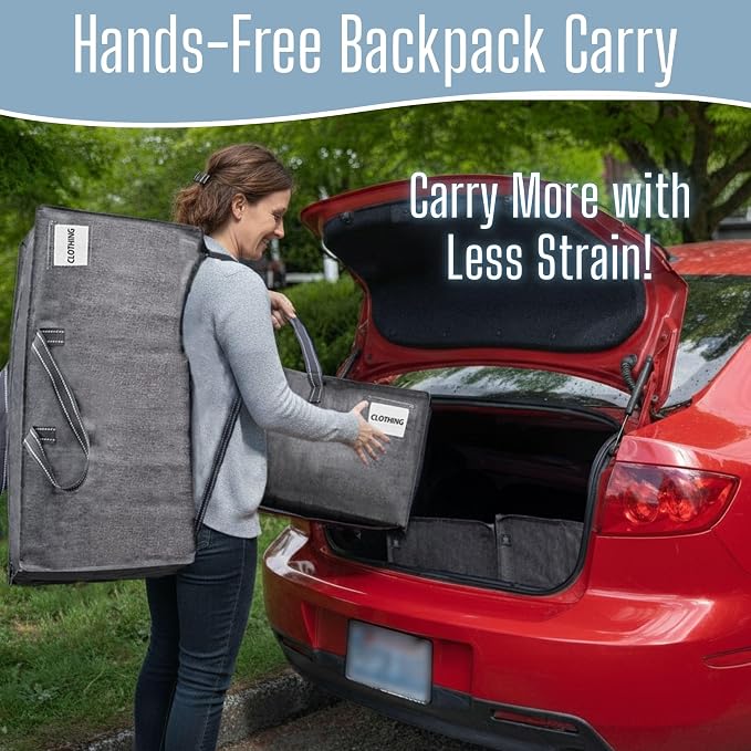 VENO 10 Pack Heavy Duty Moving Bags with Backpack Straps, Zippers & Handles, Extra Large Packing Bags for College Dorm Essentials, Moving Supplies Alternative to Cardboard Moving Boxes