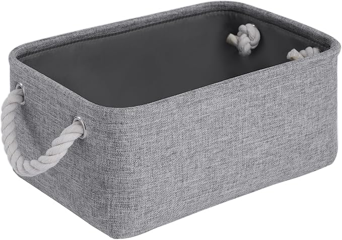 Storage Baskets for Shelves 11.8x7.9x5.2 Inch, Foldable Fabric Storage Bins with Handles, Small Storage Baskets for Organizing Closet, Office, Home Organization (1-Pack, Gray)