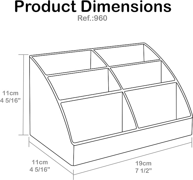 Acrimet Desktop Organizer - Easy Organizer Caddy Holder for Office, Home and School use (Plastic) (Silver Color)