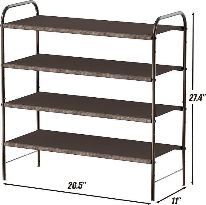 Simple Houseware 4-Tier Shoe Rack Storage Organizer, Bronze