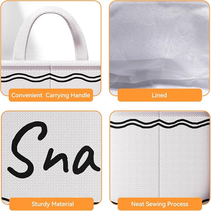 Snack Basket for Pantry & 5 Seal Clips - Snack Bin Organizer for Countertop - Imitation Linen Snack Storage Containers for Storing Chips, Pretzels, Cookies, Popcorn and more (1, White)