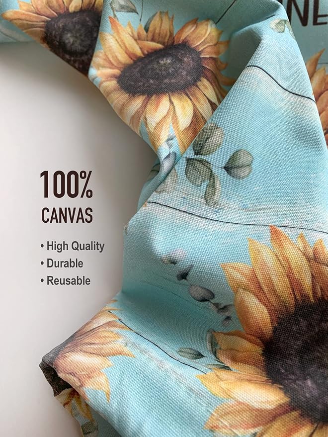Hglian Sunflower Plastic Bag Holder Be The Sunshine Grocery Bag Organizer Storage,Teal Motivational Kitchen Décor