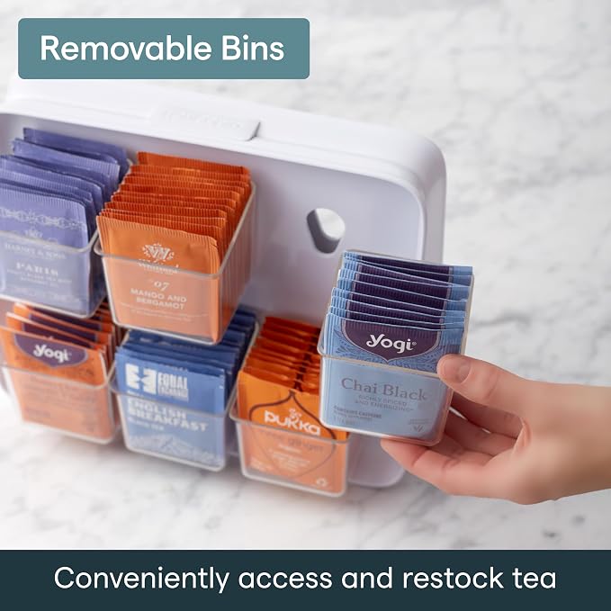 YouCopia TeaStand 120 Tea Bag Organizer, Cabinet to Counter Tea Bag Caddy