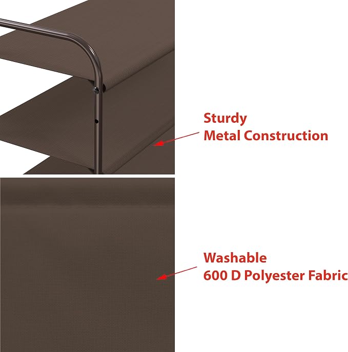 Simple Houseware 5-Tier Shoe Rack Storage Organizer, Bronze | 600D polyester light sturdy shoe organizer