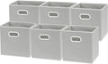 Simple Houseware Foldable Cube Storage Bins with Handles, 11-Inch, Gray, 6-Pack, Fabric Cubes Organizer for Closet or Shelves